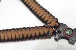 COYOTE ? Paracord Single Point Tactical Rifle Sling with compass, flint, whistle buckle. - Image 2