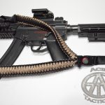 DESERT CAMO - Paracord Single Point Tactical Rifle Sling with compass, flint, whistle buckle.