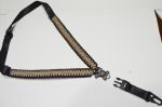 DESERT CAMO - Paracord Single Point Tactical Rifle Sling with compass, flint, whistle buckle. - Image 3