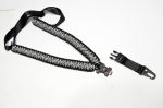 WHITE / BLACK - Paracord Single Point Tactical Rifle Sling with compass, flint, whistle buckle. - Image 8
