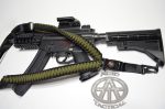 GREEN / BLACK - Paracord Single Point Tactical Rifle Sling with compass, flint, whistle buckle. - Image 9
