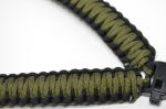 GREEN / BLACK - Paracord Single Point Tactical Rifle Sling with compass, flint, whistle buckle. - Image 10