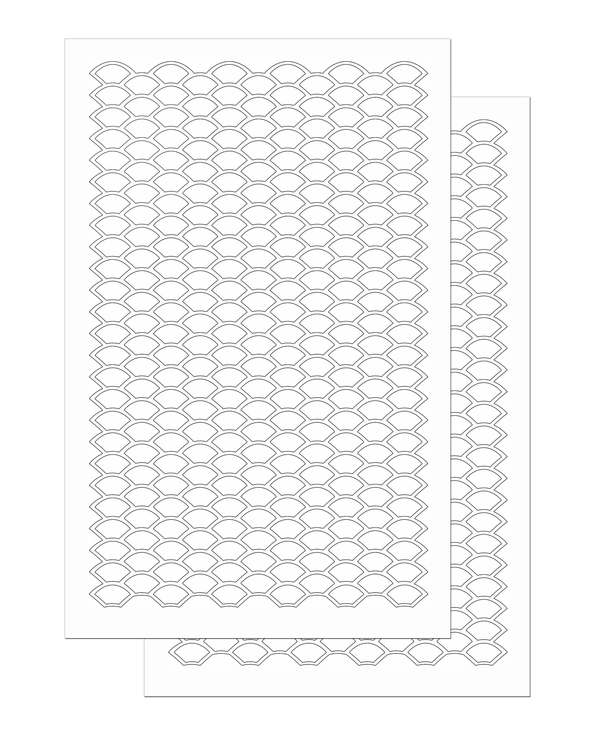 fish2.png FISH SCALES - Camouflage Spray Paint Gun Stencils ADHESIVE Stick-on 2 PACK - Image 1