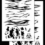 TIGER STRIPE CAMO - Camouflage Stencils Spray Paint Through - MYLAR 2 PACK