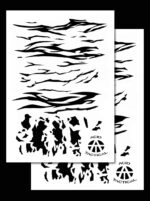 TIGER STRIPE CAMO - Camouflage Stencils Spray Paint Through - MYLAR 2 PACK
