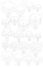 PUNISHER SKULLS ? Camouflage Spray Paint Gun Stencils ADHESIVE Stick-on 2 PACK - Image 10
