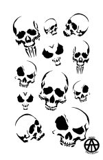 SKULLS & BONES - Airbrush Paint Stencils MYLAR 5 PACK - Image 9