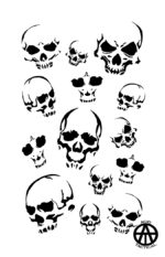 SKULLS - Mylar Camo Skull Gun Spray Painting Stencils RC Model Airbrush 3 PACK - Image 9
