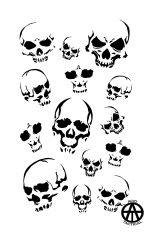 SKULLS & BONES - Airbrush Paint Stencils MYLAR 5 PACK - Image 10