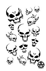 SKULLS & BONES - Airbrush Paint Stencils MYLAR 5 PACK - Image 11
